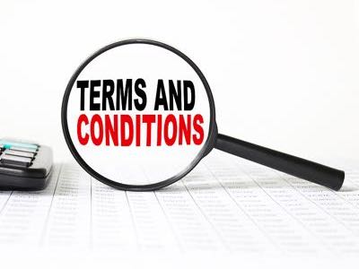 Terms & conditions magnifying glass